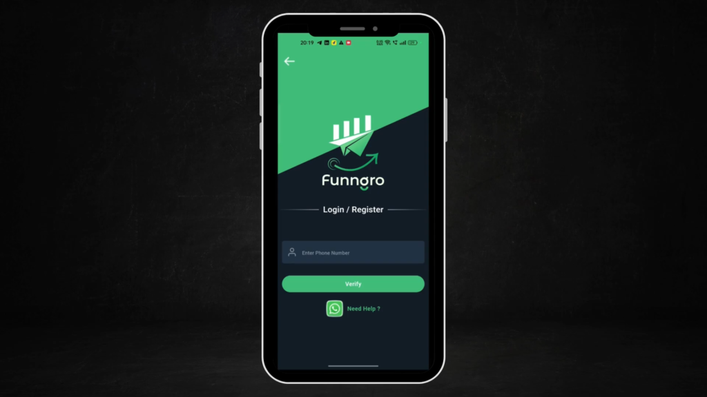 Funngro app login screen showing earning tasks India, funngro app real or fake"